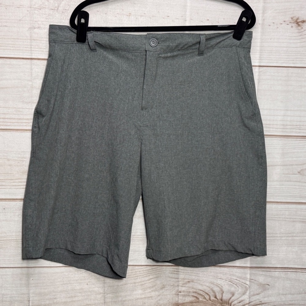 OP Ocean Pacific OpFlex 4-Way Stretch Shorts Mens 38 Gray Heather Performance